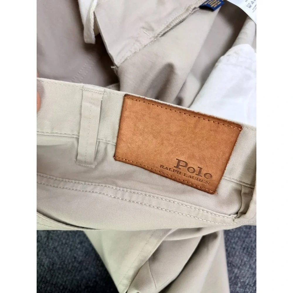 Polo Ralph Lauren Pants Mens Light Beige Chino Straight Leg Cotton Size 38X30